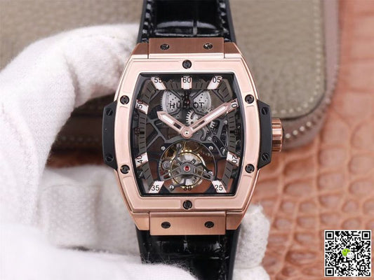 Hublot Masterpiece Tourbillon 906.OX.0123.VR.AES13 JB Factory Rose Gold White Hour