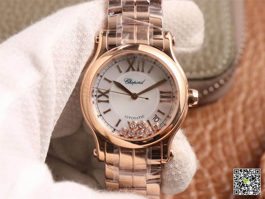 Chopard Happy Sport 274808-5002 YF Factory White Dial Rose Gold