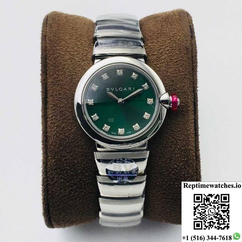 Bvlgari Lvcea Bv Factory Stainless Steel Green Dial-Rep Time Watches