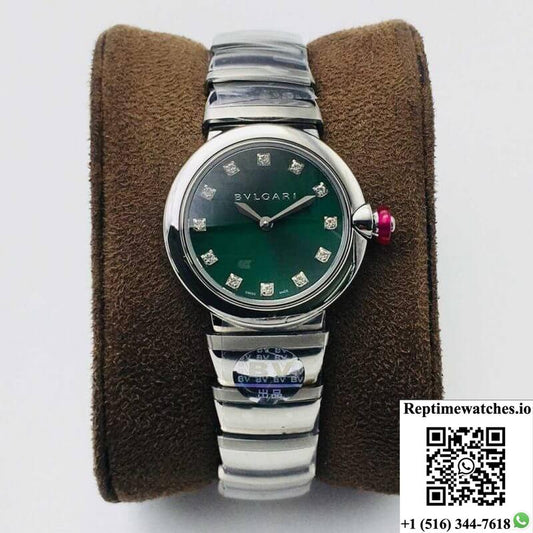 Bvlgari Lvcea Bv Factory Stainless Steel Green Dial-Rep Time Watches