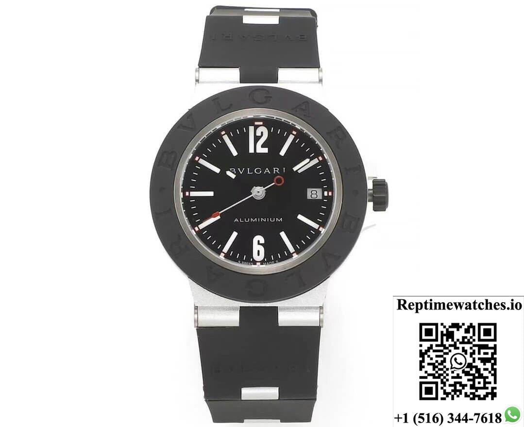 Bvlgari Aluminium 103445 Bv Factory Black Dial-Rep Time Watches