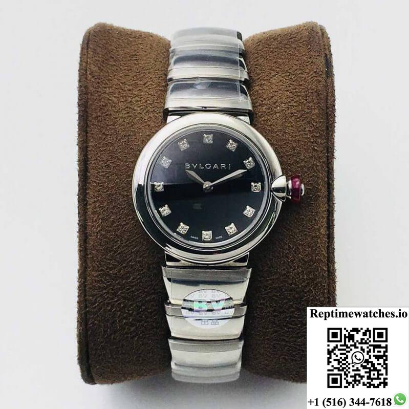 Bvlgari Lvcea Bv Factory Stainless Steel Black Dial-Rep Time Watches