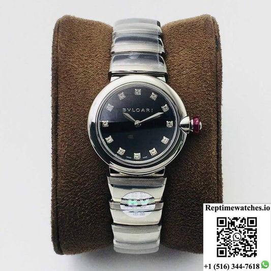 Bvlgari Lvcea Bv Factory Stainless Steel Black Dial-Rep Time Watches