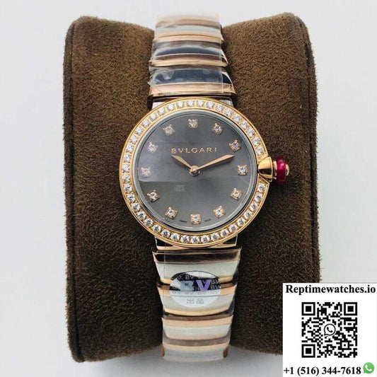 Bvlgari Lvcea Bv Factory Rose Gold Gray Dial-Rep Time Watches