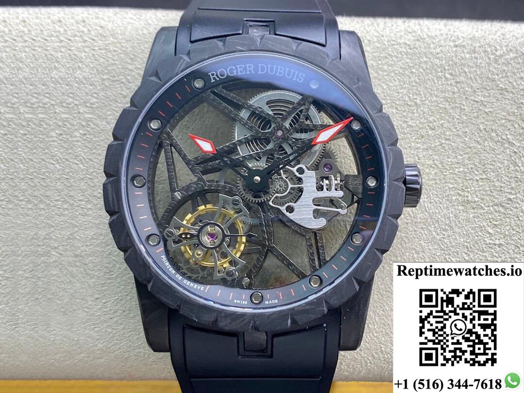Roger Dubuis Excalibur Dbex0577 Bbr Factory Tourbillon Carbon Fiber Case-Rep Time Watches