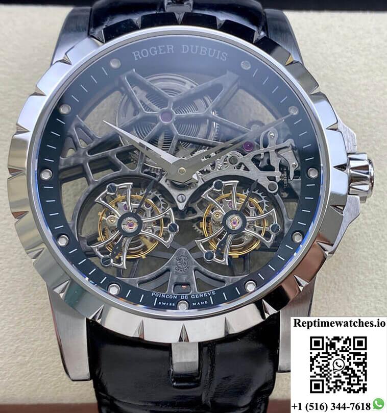 Roger Dubuis Excalibur Rddbex0396 Ys Factory Double Tourbillon Dial-Rep Time Watches