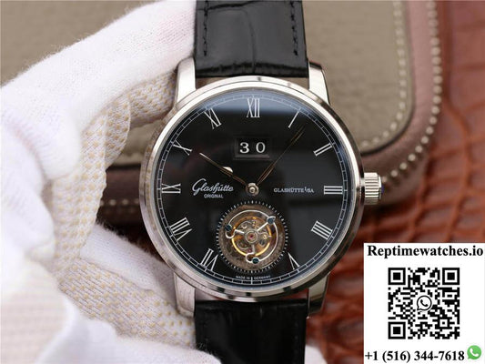 Glashutte Original Senator Excellence Tourbillon 1-94-03-04-04-04 R8 Factory V3 Black Dial-Rep Time Watches