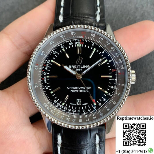 Breitling Navitimer 1 V7 Factory Stainless Steel Black Dial-Rep Time Watches