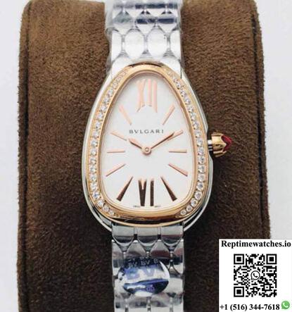 Bvlgari Serpenti 103143 Bv Factory Rose Gold Diamond Bezel-Rep Time Watches