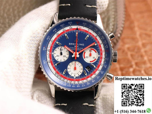 Breitling Navitimer 1 B01 Chronograph 43 Pan Am Edition Ab01212B1C1A1 V9 Factory Blue Dial-Rep Time Watches