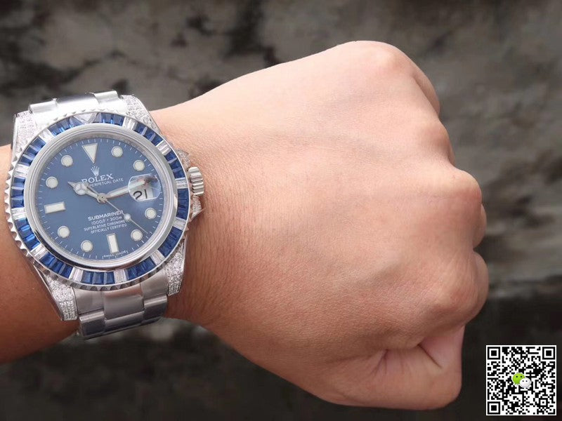 Rolex Submariner Date 116619LB Diamond Customized Edition GS Factory Blue Dial
