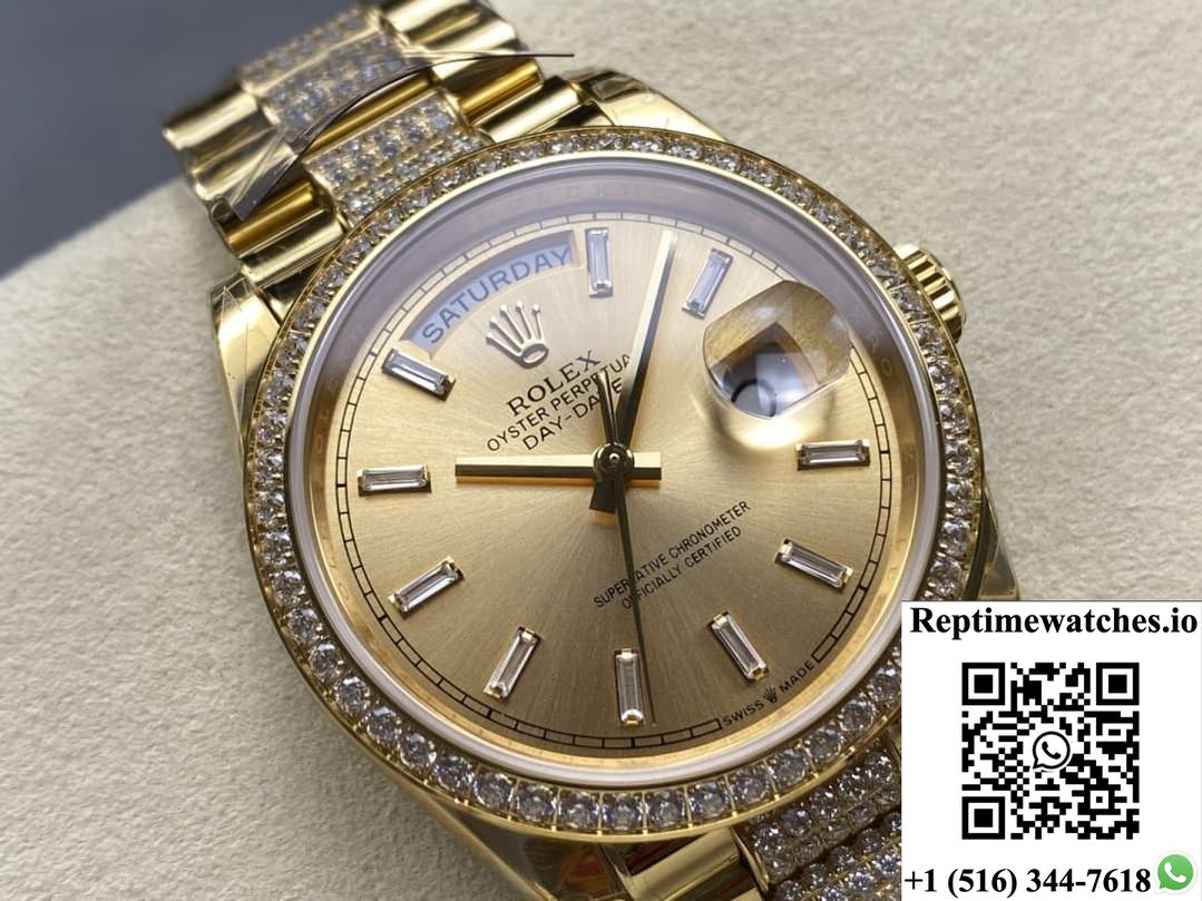 Rolex Day-Date M128348rbr-0081 8+ Factory Diamond Bezel