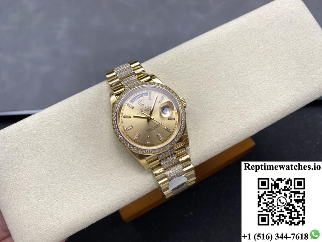 Rolex Day-Date M128348rbr-0081 8+ Factory Diamond Bezel