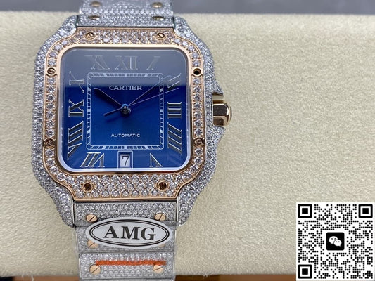 Cartier Santos W2SA0020 AMG factory blue dial