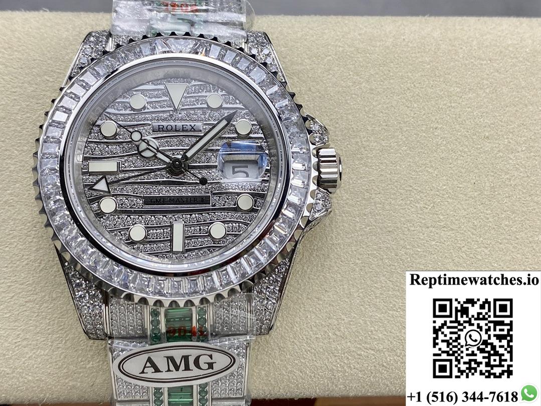Rolex GMT Master 116769TBR-74780B AMG factory diamond bezel