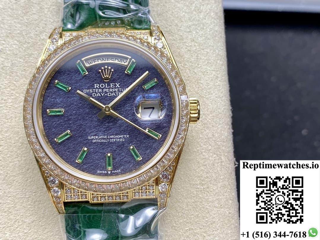 Rolex Oyster Perpetual 128455TBR 8+ Factory Diamond Bezel