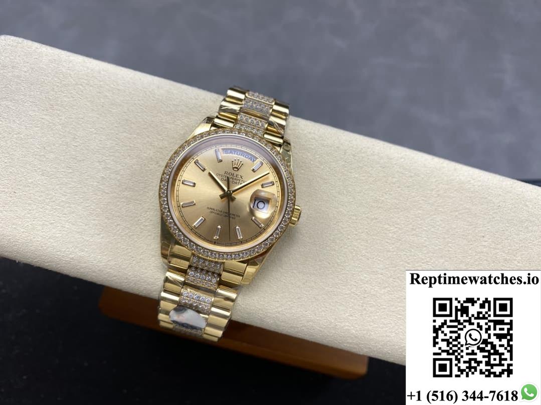 Rolex Day-Date M128348rbr-0081 8+ Factory Diamond Bezel