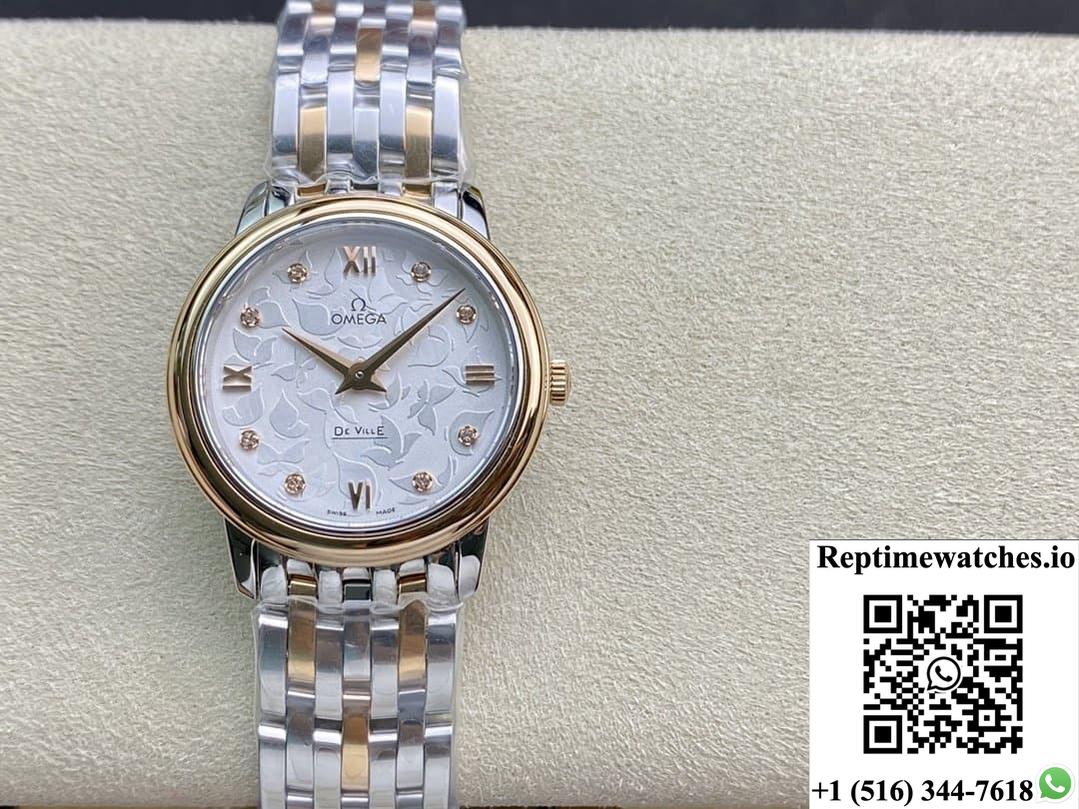 Omega De Ville 424.20.27.60.52.002 3S factory two-color strap