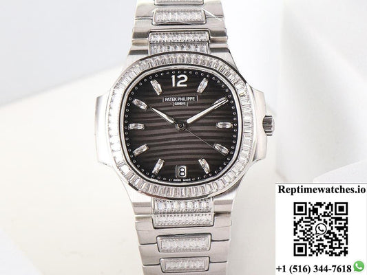 Patek Philippe Nautilus 7014-1G-001 GR Factory Diamond Strap