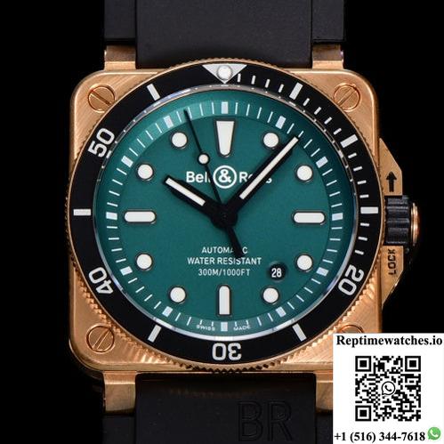 Bell & Ross Instruments Br0392-D-Lt-Br-Srb Br Factory Rubber Strap-Rep Time Watches