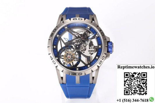 Roger Dubuis Excalibur RDDBEX0479 NEW Factory Tourbillon Rubber Strap