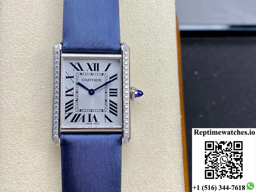 Cartier Tank W4TA0017 F1 Factory Blue Strap