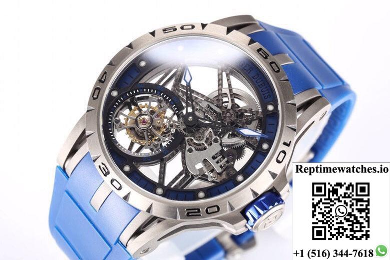 Roger Dubuis Excalibur RDDBEX0479 NEW Factory Tourbillon Rubber Strap