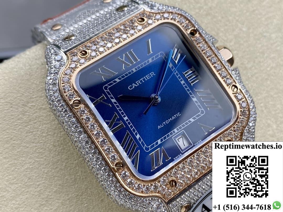 Cartier Santos W2SA0020 AMG factory blue dial