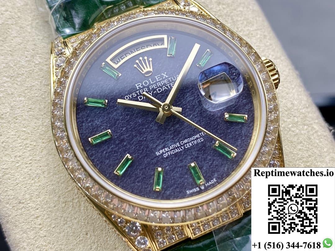 Rolex Oyster Perpetual 128455TBR 8+ Factory Diamond Bezel