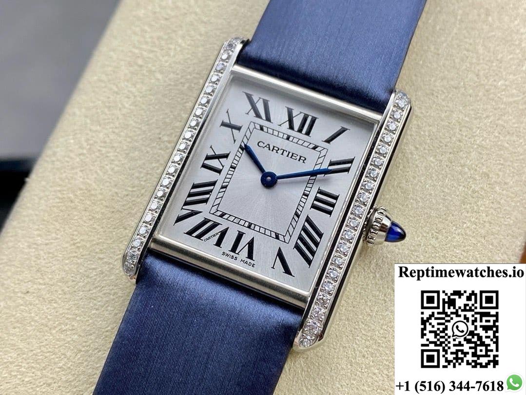 Cartier Tank W4TA0017 F1 Factory Blue Strap