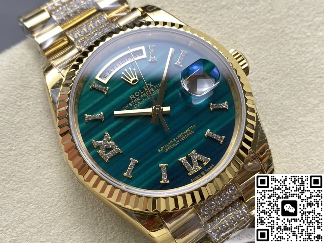 Rolex Day-Date 128238-0048 8+ Factory Malachite Dial