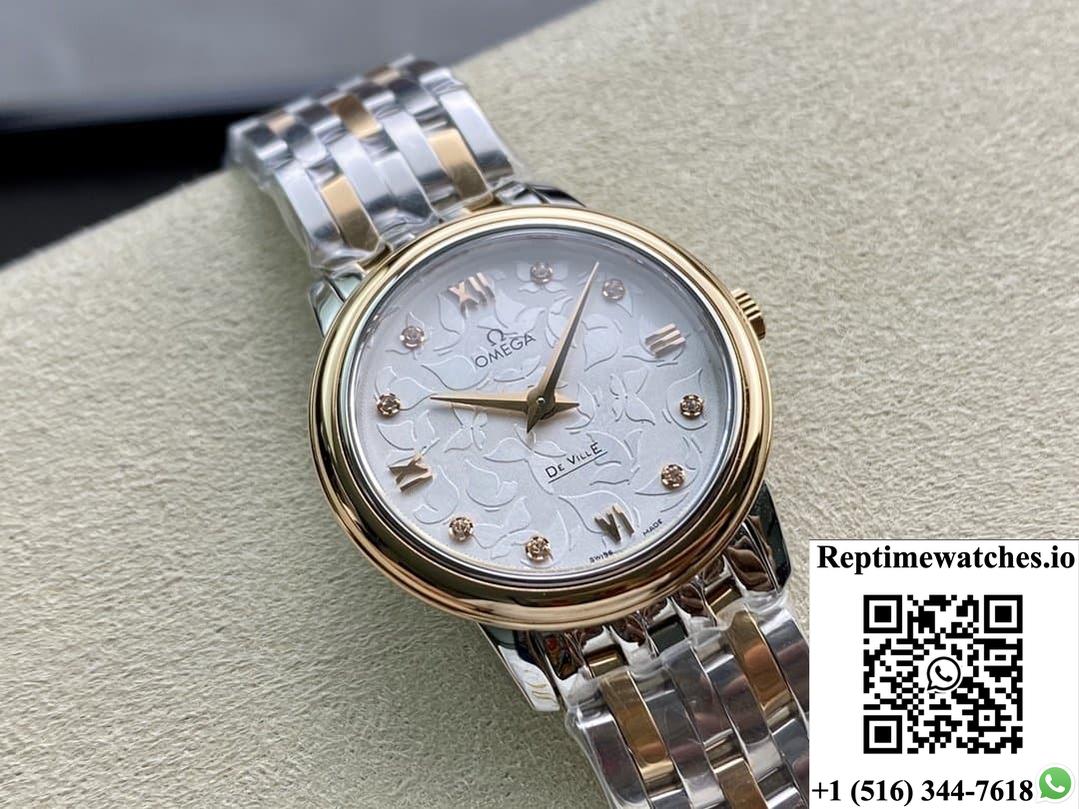 Omega De Ville 424.20.27.60.52.002 3S factory two-color strap