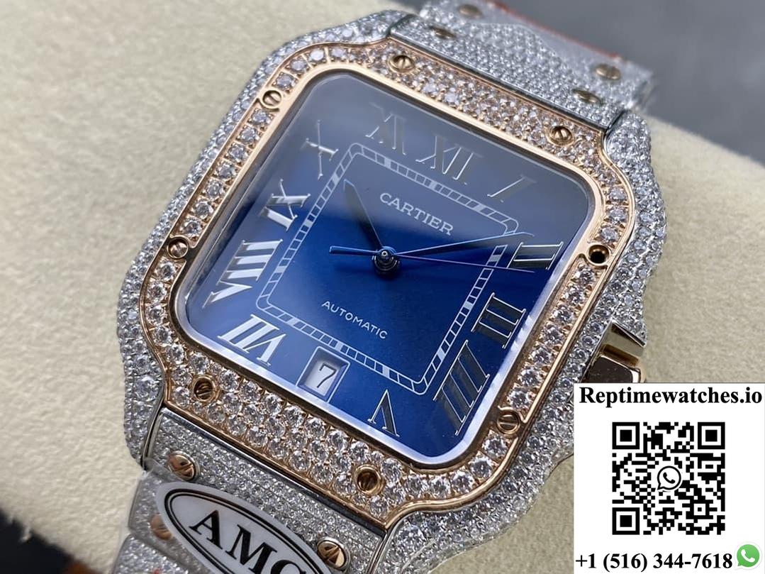 Cartier Santos W2SA0020 AMG factory blue dial
