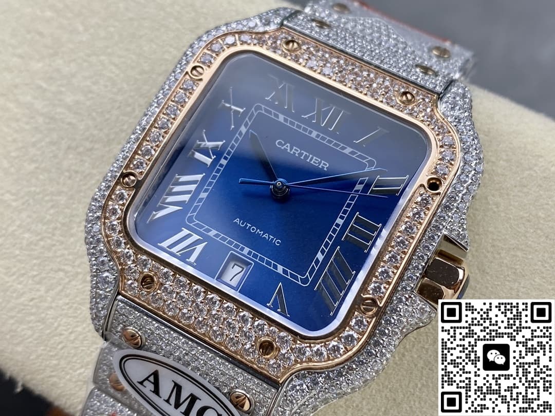 Cartier Santos W2SA0020 AMG factory blue dial