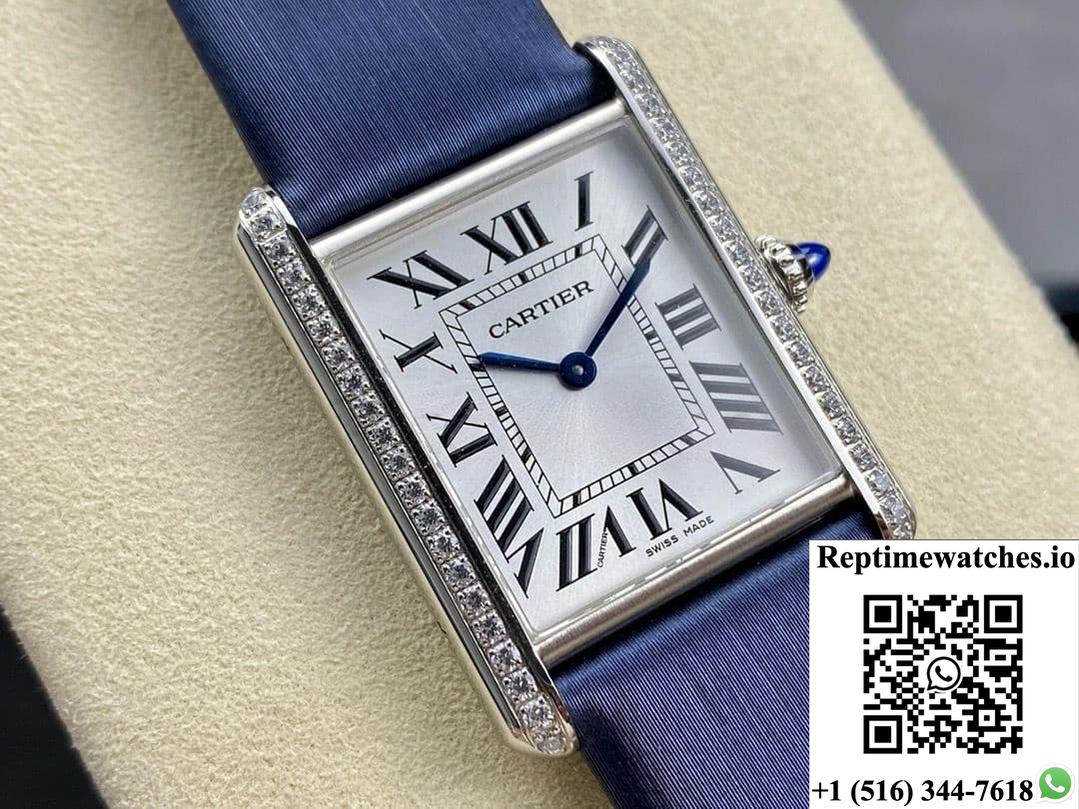 Cartier Tank W4TA0017 F1 Factory Blue Strap
