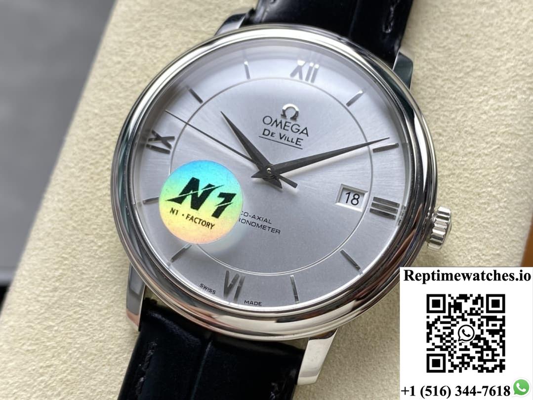 Omega De Ville 424.13.40.20.02.001 N1 factory silver dial