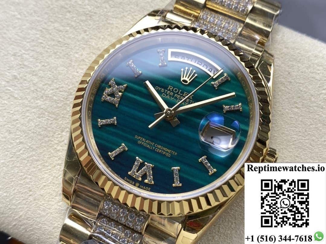 Rolex Day-Date 128238-0048 8+ Factory Malachite Dial