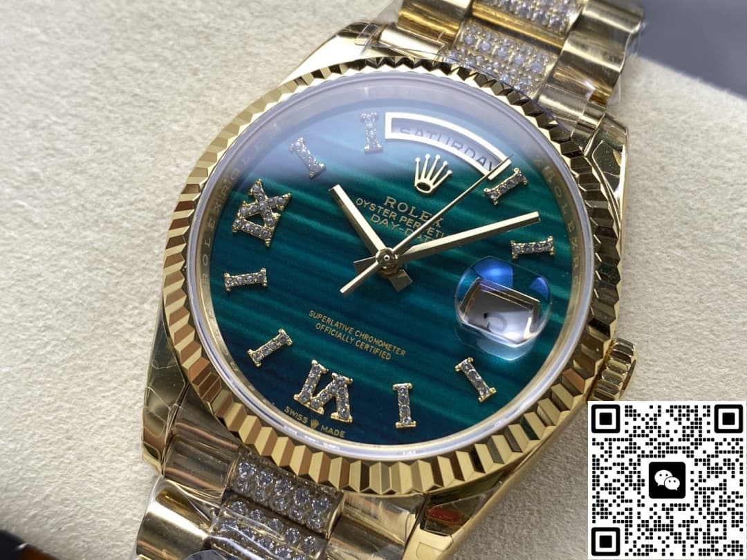 Rolex Day-Date 128238-0048 8+ Factory Malachite Dial