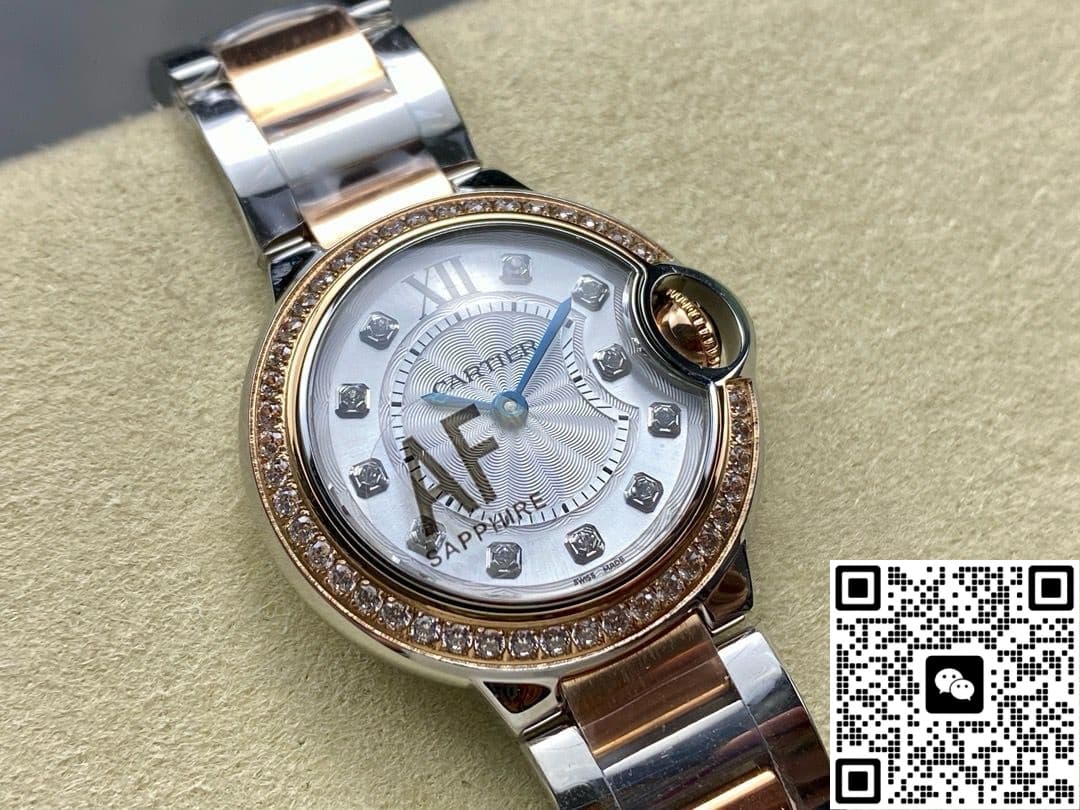 Cartier Blue Balloon W3BB0025 AF Factory with Diamond Hour Markers