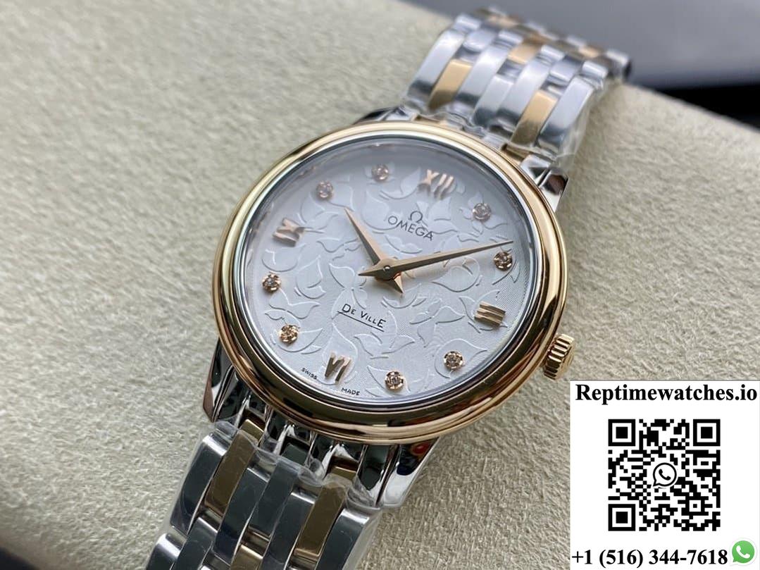 Omega De Ville 424.20.27.60.52.002 3S factory two-color strap