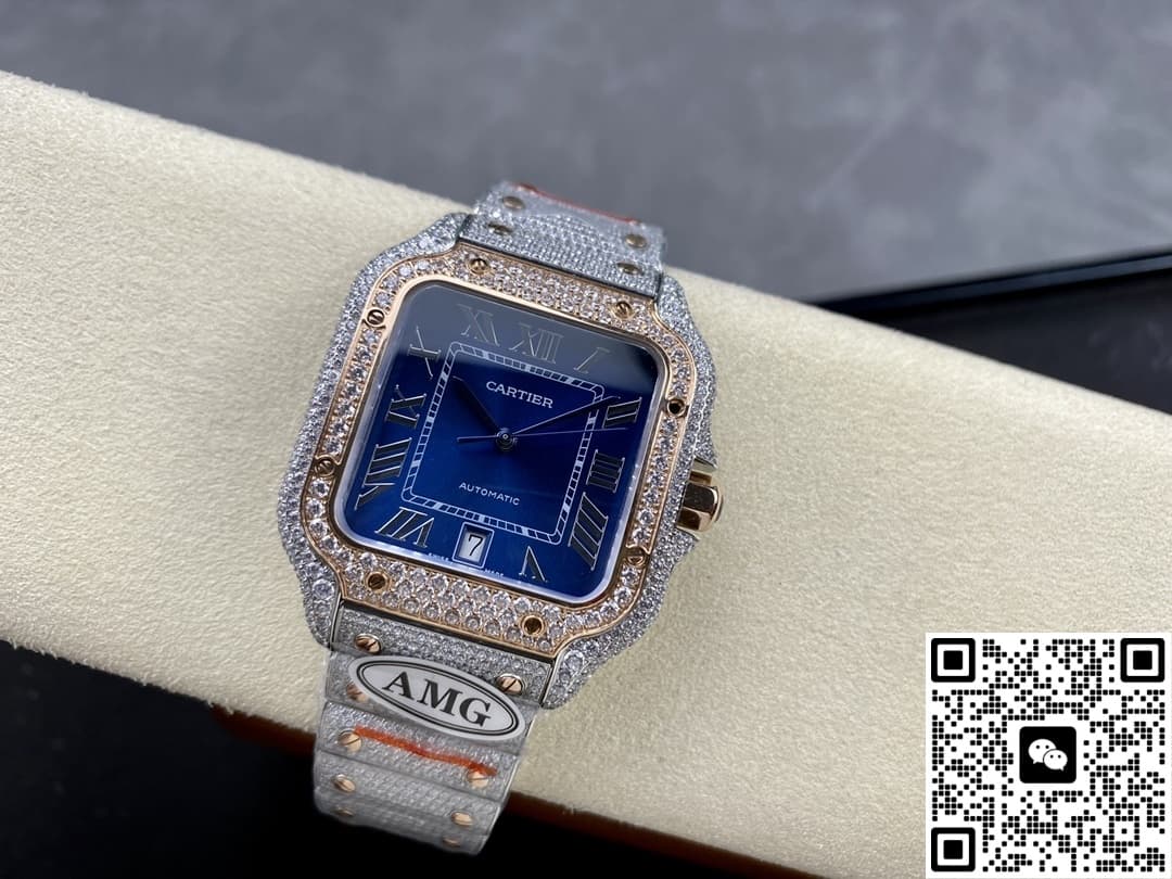 Cartier Santos W2SA0020 AMG factory blue dial