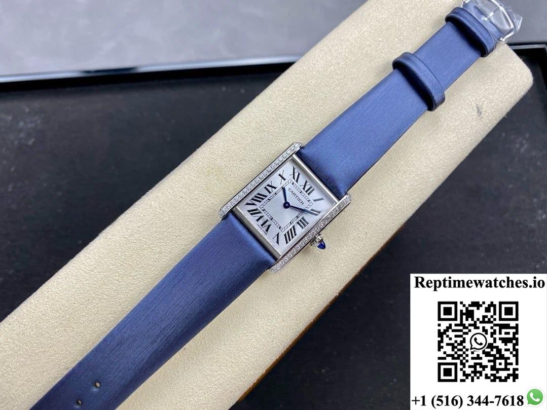 Cartier Tank W4TA0017 F1 Factory Blue Strap