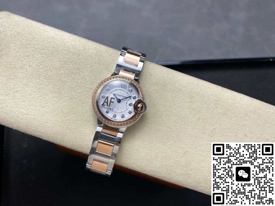Cartier Blue Balloon W3BB0025 AF Factory with Diamond Hour Markers