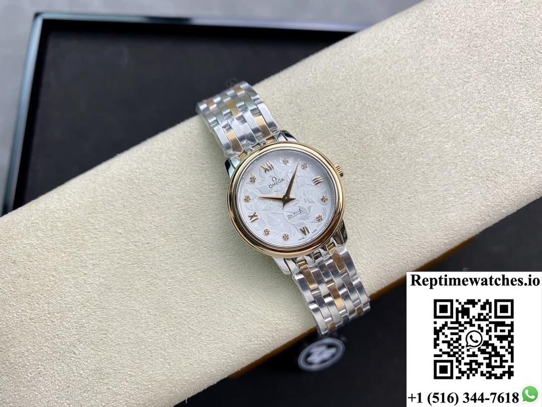 Omega De Ville 424.20.27.60.52.002 3S factory two-color strap