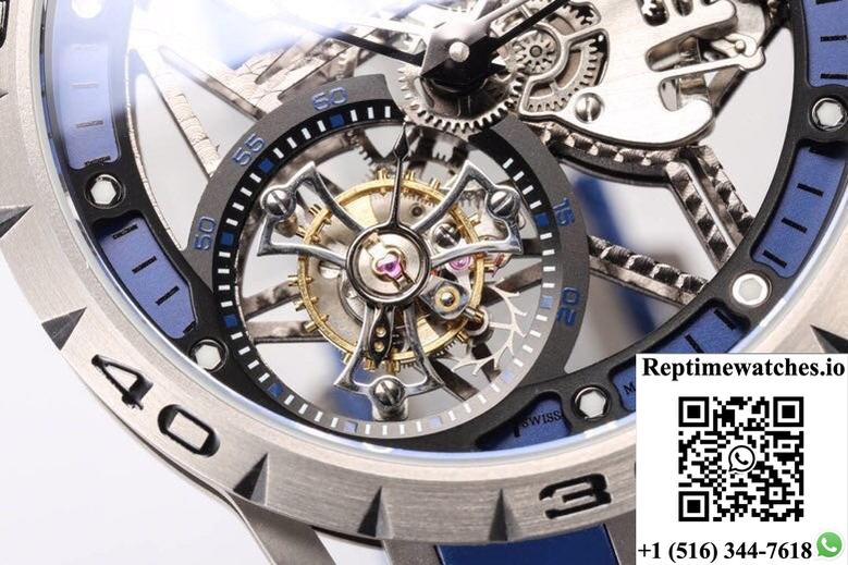 Roger Dubuis Excalibur RDDBEX0479 NEW Factory Tourbillon Rubber Strap