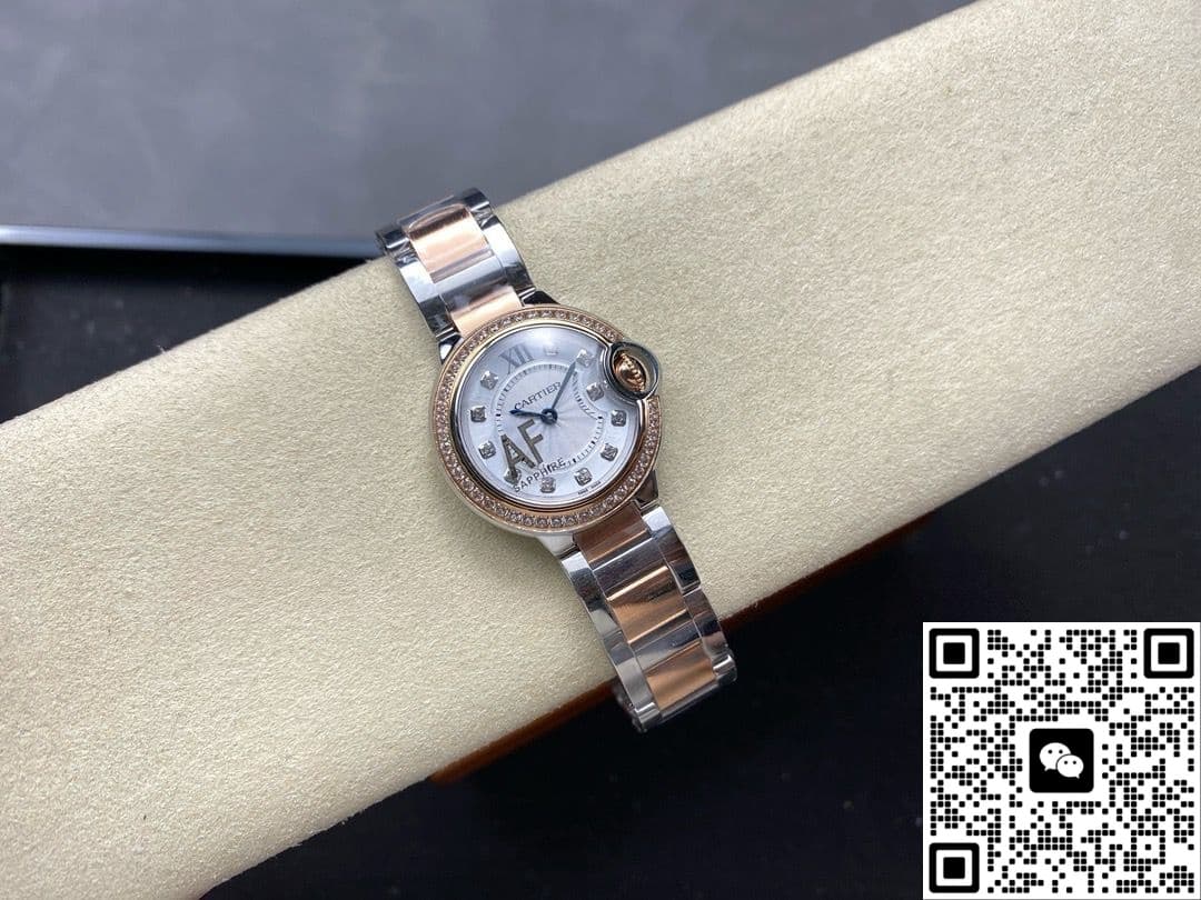 Cartier Blue Balloon W3BB0025 AF Factory with Diamond Hour Markers