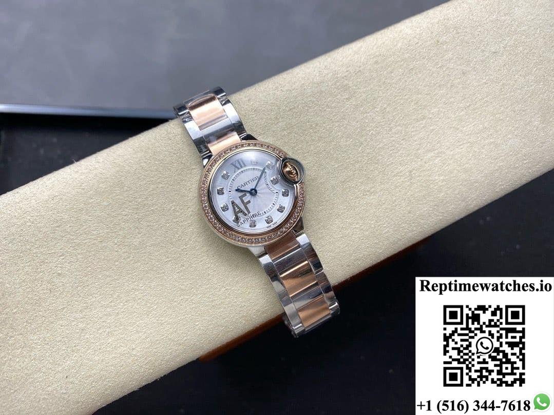 Cartier Blue Balloon W3BB0025 AF Factory with Diamond Hour Markers