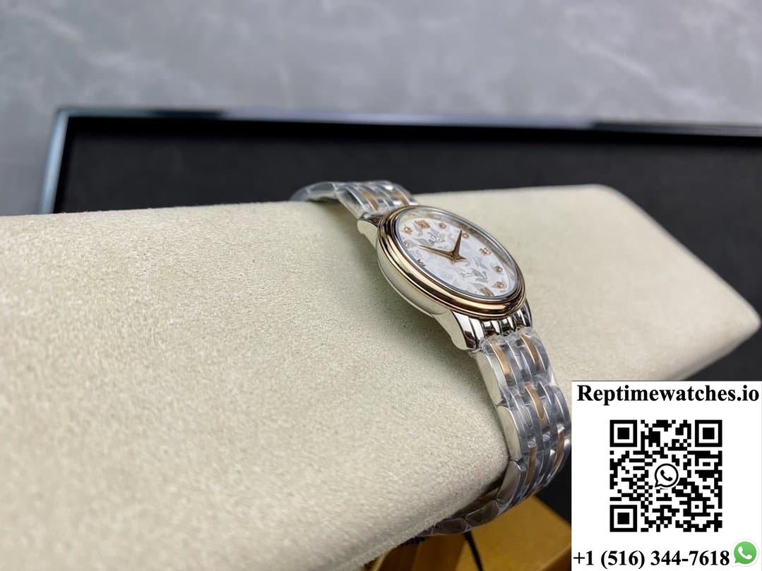 Omega De Ville 424.20.27.60.52.002 3S factory two-color strap