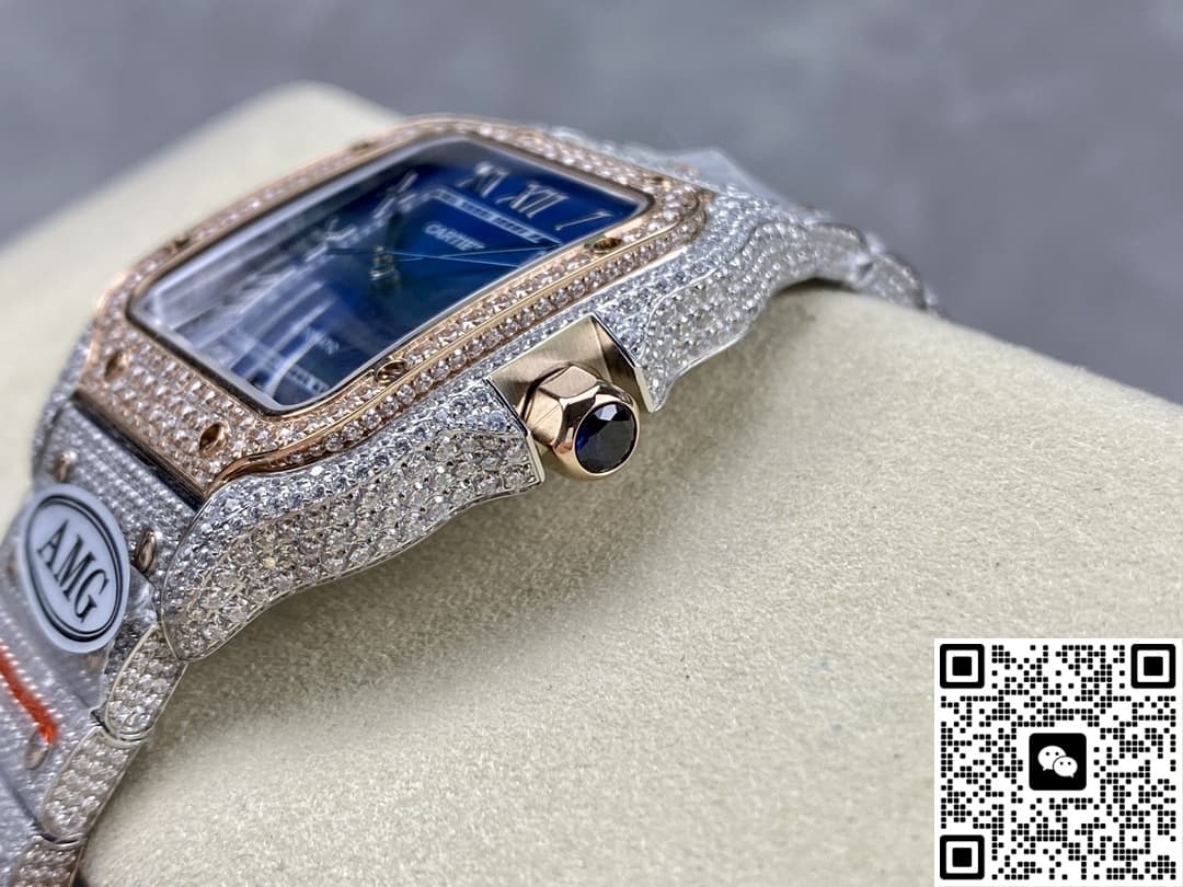 Cartier Santos W2SA0020 AMG factory blue dial
