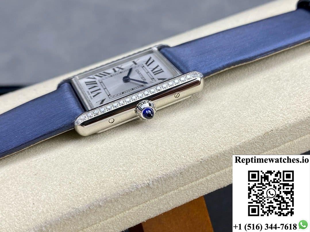 Cartier Tank W4TA0017 F1 Factory Blue Strap